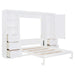 Queen Size Murphy Bed Wall Bed with Closet ,Drawers and Shelves,White Default -DTYStore