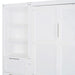 Queen Size Murphy Bed Wall Bed with Closet ,Drawers and Shelves,White Default -DTYStore