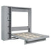 Queen Size Murphy Bed Wall Bed with Shelves, Wardrobe and LED Lights,Gray Default -DTYStore