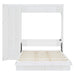 Queen Size Murphy Bed Wall Bed with Shelves, Wardrobe and LED Lights,White Default -DTYStore