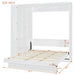 Queen Size Murphy Bed Wall Bed with Shelves, Wardrobe and LED Lights,White Default -DTYStore