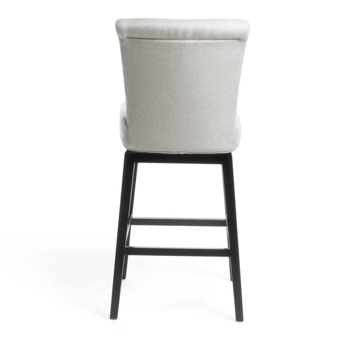Quicksilvered Upholstered Swivel Counter Stool with Wood Legs, Beige Default -DTYStore