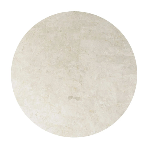 Qwin Natural Marble Top & Oak Finish Round Dining Table Default -DTYStore