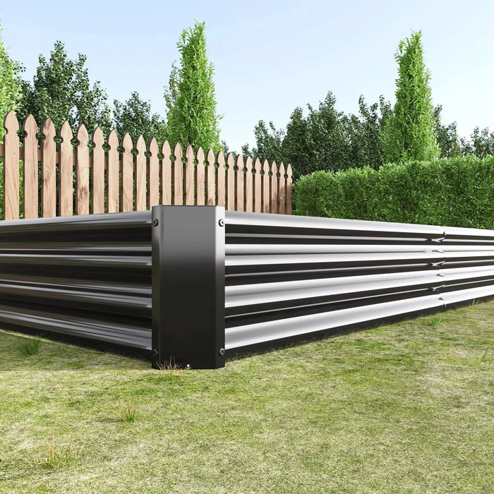 Raised Garden Bed Kit - Metal Raised Bed Garden 7.6x3.7x0.98ft for Flower Planters, Vegetables Herb Black Default -DTYStore