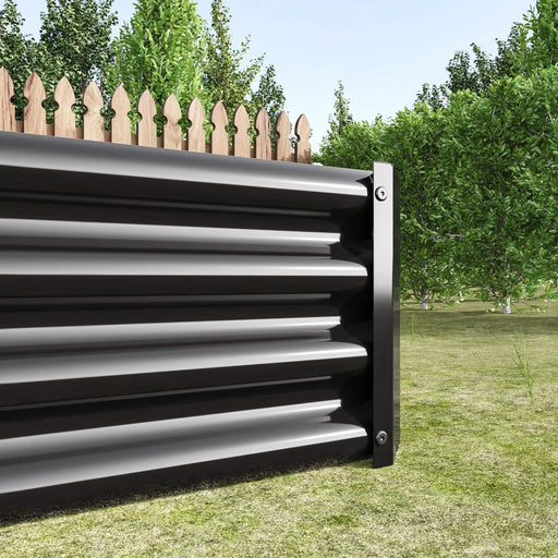 Raised Garden Bed Kit - Metal Raised Bed Garden 7.6x3.7x0.98ft for Flower Planters, Vegetables Herb Black Default -DTYStore