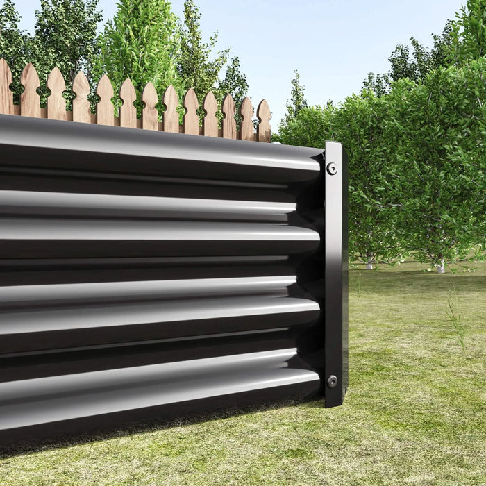 Raised Garden Bed Kit - Metal Raised Bed Garden 7.6x3.7x0.98ft for Flower Planters, Vegetables Herb Black Default -DTYStore
