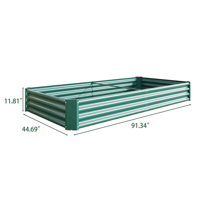 Raised Garden Bed Kit - Metal Raised Bed Garden 7.6x3.7x0.98ft for Flower Planters, Vegetables Herb Green Default -DTYStore