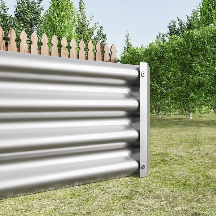 Raised Garden Bed Kit - Metal Raised Bed Garden 7.6x3.7x0.98ft for Flower Planters, Vegetables Herb Silver Default -DTYStore