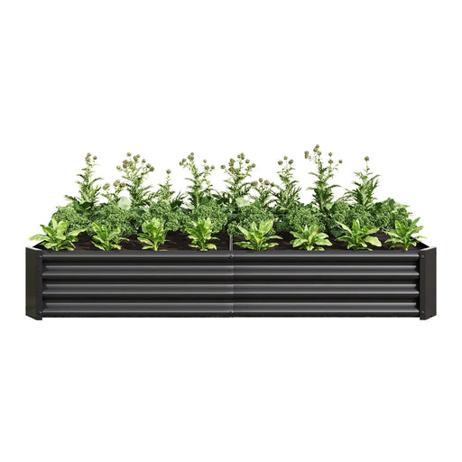 Raised Garden Bed Outdoor, 6×3×1ft , Metal Raised Rectangle Planter Beds for Plants, Vegetables, and Flowers - Black Default -DTYStore