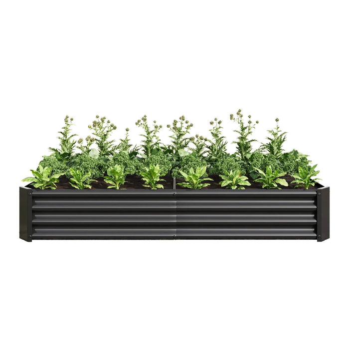 Raised Garden Bed Outdoor, 6×3×1ft , Metal Raised Rectangle Planter Beds for Plants, Vegetables, and Flowers - Black Default -DTYStore