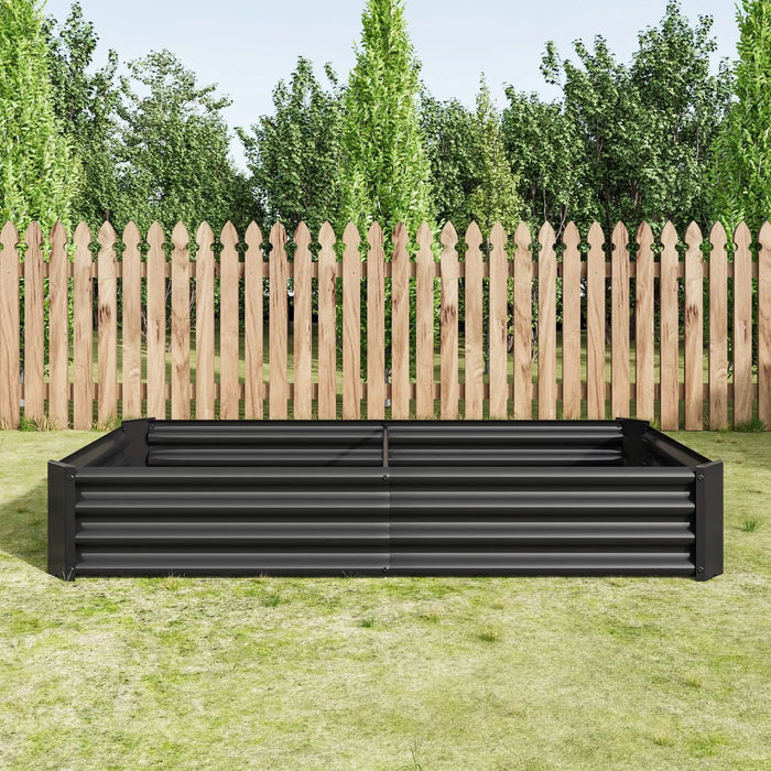 Raised Garden Bed Outdoor, 6×3×1ft , Metal Raised Rectangle Planter Beds for Plants, Vegetables, and Flowers - Black Default -DTYStore