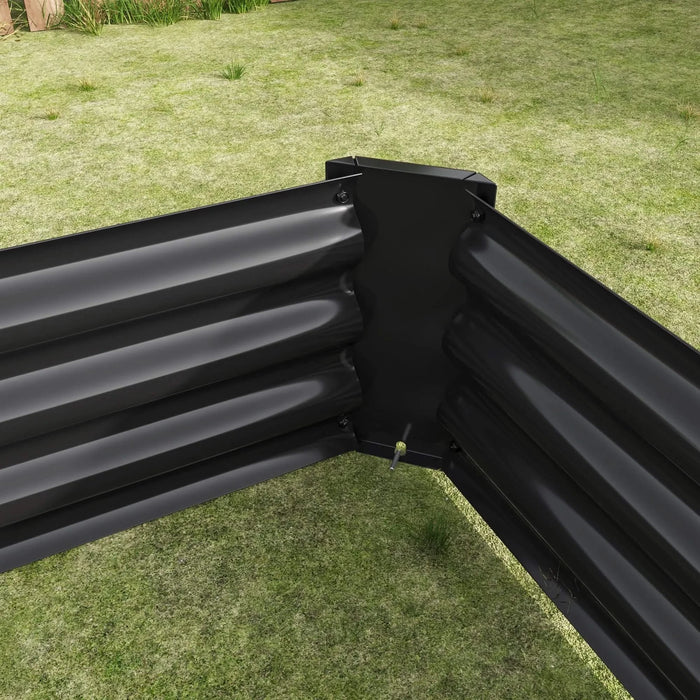 Raised Garden Bed Outdoor, 6×3×1ft , Metal Raised Rectangle Planter Beds for Plants, Vegetables, and Flowers - Black Default -DTYStore