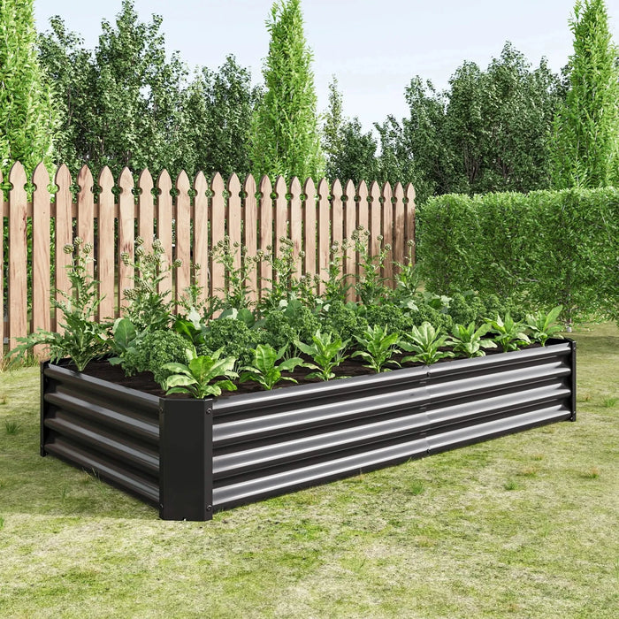 Raised Garden Bed Outdoor, 6×3×1ft , Metal Raised Rectangle Planter Beds for Plants, Vegetables, and Flowers - Black Default -DTYStore