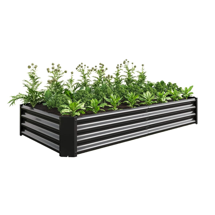Raised Garden Bed Outdoor, 6×3×1ft , Metal Raised Rectangle Planter Beds for Plants, Vegetables, and Flowers - Black Default -DTYStore