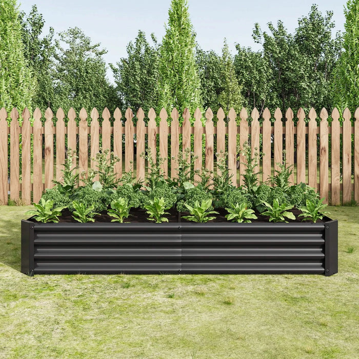Raised Garden Bed Outdoor, 6×3×1ft , Metal Raised Rectangle Planter Beds for Plants, Vegetables, and Flowers - Black Default -DTYStore