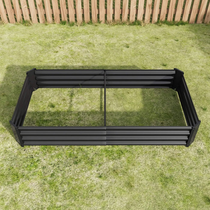 Raised Garden Bed Outdoor, 6×3×1ft , Metal Raised Rectangle Planter Beds for Plants, Vegetables, and Flowers - Black Default -DTYStore