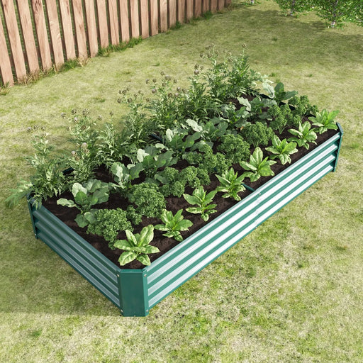 Raised Garden Bed Outdoor, 6×3×1ft , Metal Raised Rectangle Planter Beds for Plants, Vegetables, and Flowers - Green Default -DTYStore