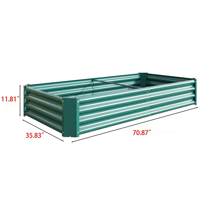 Raised Garden Bed Outdoor, 6×3×1ft , Metal Raised Rectangle Planter Beds for Plants, Vegetables, and Flowers - Green Default -DTYStore