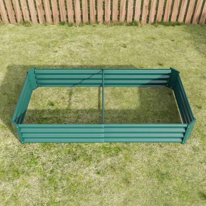 Raised Garden Bed Outdoor, 6×3×1ft , Metal Raised Rectangle Planter Beds for Plants, Vegetables, and Flowers - Green Default -DTYStore