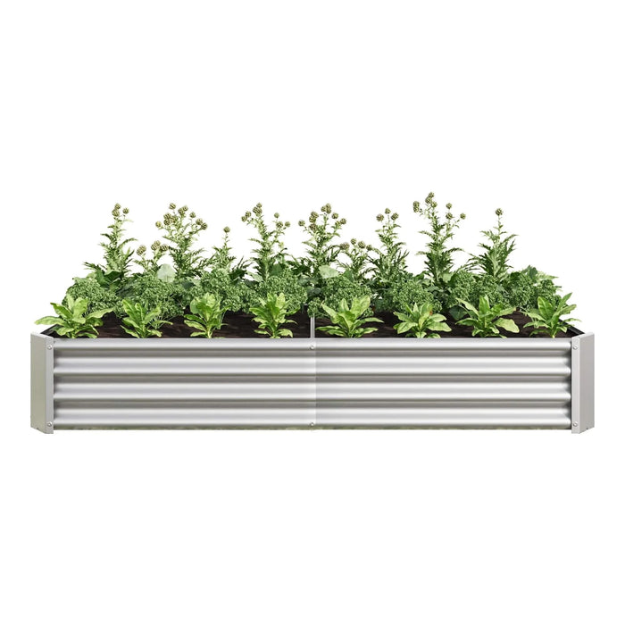 Raised Garden Bed Outdoor, 6×3×1ft , Metal Raised Rectangle Planter Beds for Plants, Vegetables, and Flowers - Silver Default -DTYStore