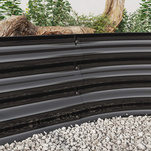 Raised Garden Bed Outdoor, Oval Large Metal Raised Planter Bed for for Plants, Vegetables, and Flowers - Black Default -DTYStore