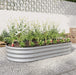 Raised Garden Bed Outdoor, Oval Large Metal Raised Planter Bed for for Plants, Vegetables, and Flowers - Silver Default -DTYStore