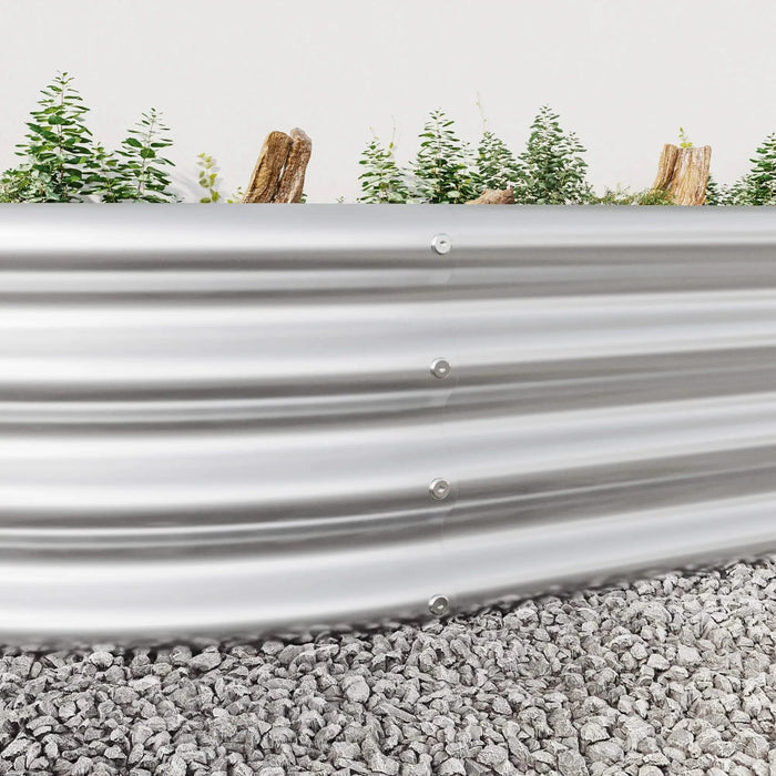 Raised Garden Bed Outdoor, Oval Large Metal Raised Planter Bed for for Plants, Vegetables, and Flowers - Silver Default -DTYStore