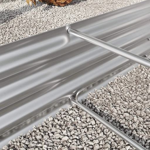 Raised Garden Bed Outdoor, Oval Large Metal Raised Planter Bed for for Plants, Vegetables, and Flowers - Silver Default -DTYStore