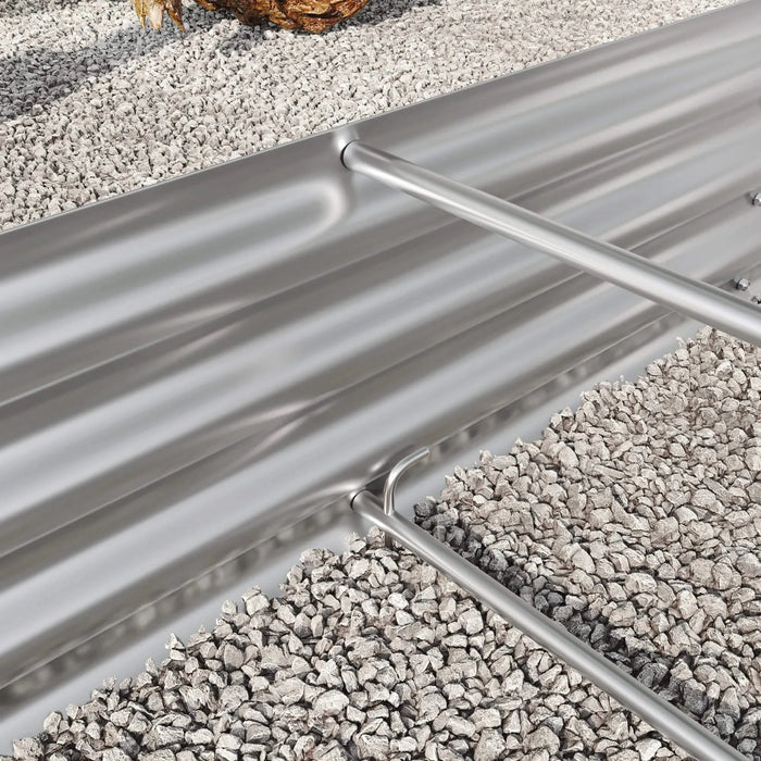 Raised Garden Bed Outdoor, Oval Large Metal Raised Planter Bed for for Plants, Vegetables, and Flowers - Silver Default -DTYStore