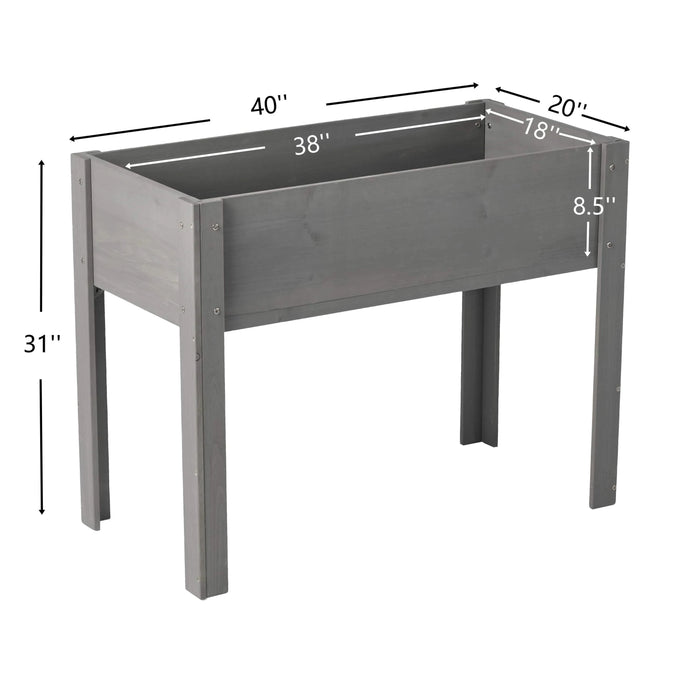 Raised Garden Bed with Legs, Elevated Wooden Planter Box for Outdoor Plants Flowers Fruits Vegetable Herb Growing Default -DTYStore