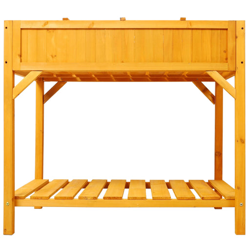 Raised Garden Bed with Legs, Wooden Elevated Planter Box with 8 Grids Divider & Protective Liner, Standing Garden Planter Bed for Vegetables Flowers Herbs on Deck Patio Backyard Default -DTYStore