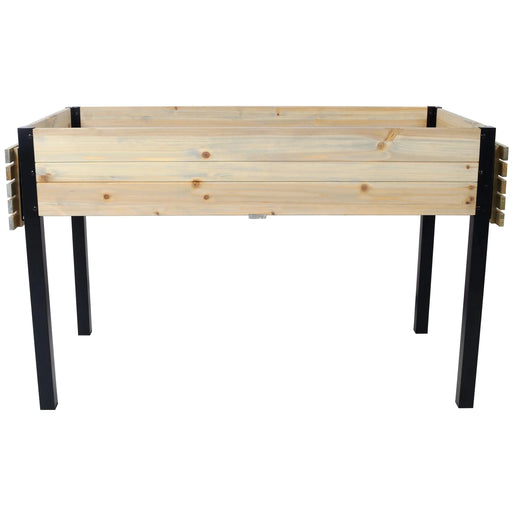 Raised Garden Bed with Metal Legs and Folding Storage Shelf for Outdoor Patio, Deck, Balcony Default -DTYStore