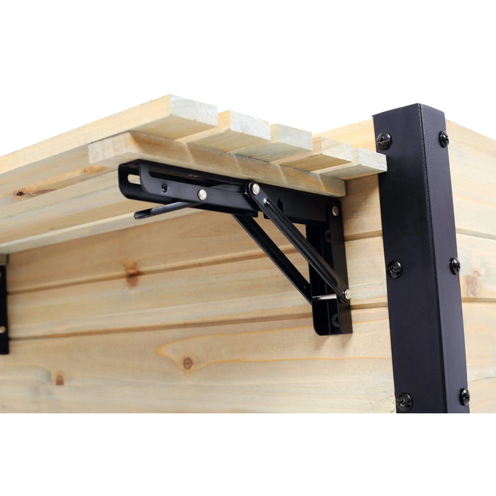 Raised Garden Bed with Metal Legs and Folding Storage Shelf for Outdoor Patio, Deck, Balcony Default -DTYStore