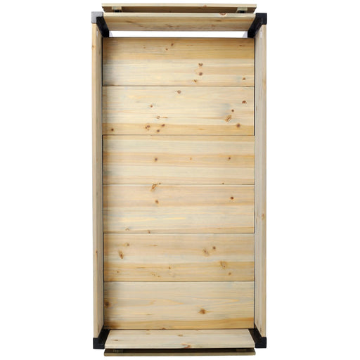 Raised Garden Bed with Metal Legs and Folding Storage Shelf for Outdoor Patio, Deck, Balcony Default -DTYStore