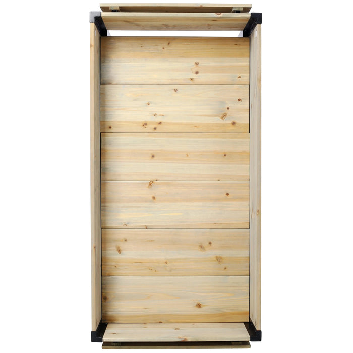 Raised Garden Bed with Metal Legs and Folding Storage Shelf for Outdoor Patio, Deck, Balcony Default -DTYStore