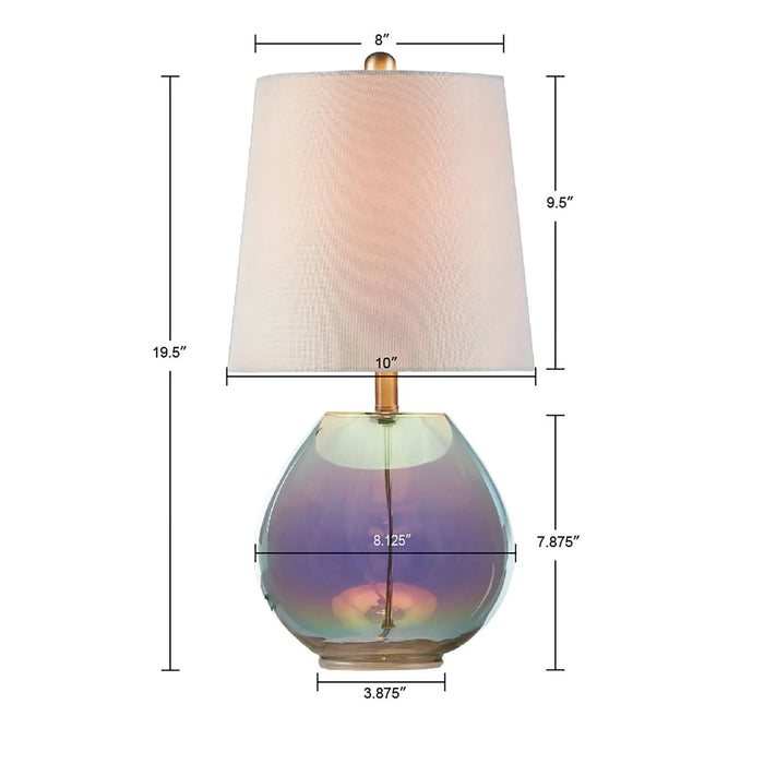 Ranier Iridescent Glass Table Lamp Default -DTYStore