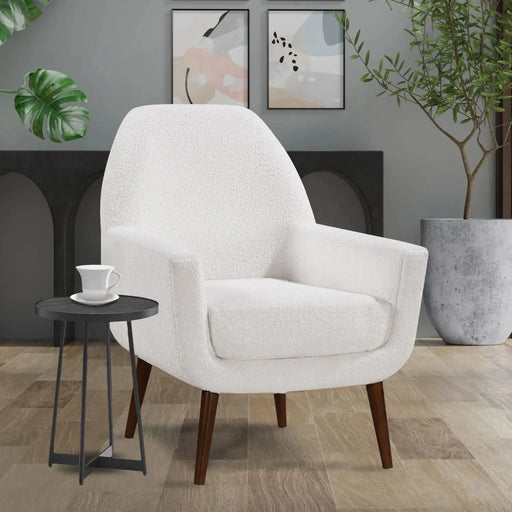 Ranlo Modern Round Accent Table with Geometric Metal Legs in Black Finish Default -DTYStore