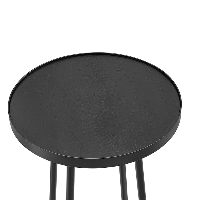 Ranlo Modern Round Accent Table with Geometric Metal Legs in Black Finish Default -DTYStore