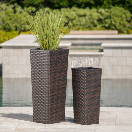 Rattan FLOWER POT - BROWN Default -DTYStore