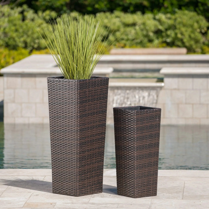 Rattan FLOWER POT - BROWN Default -DTYStore