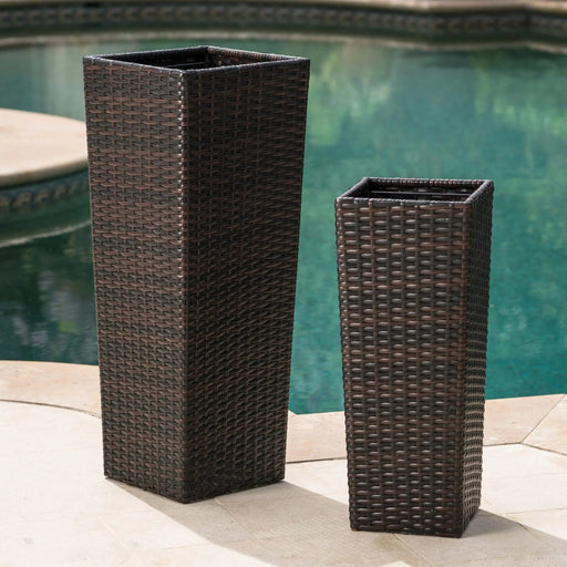 Rattan FLOWER POT - BROWN Default -DTYStore