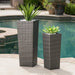 Rattan FLOWER POT - GREY Default -DTYStore