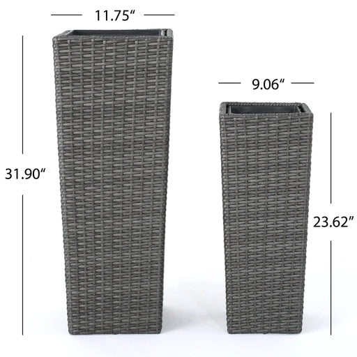 Rattan FLOWER POT - GREY Default -DTYStore