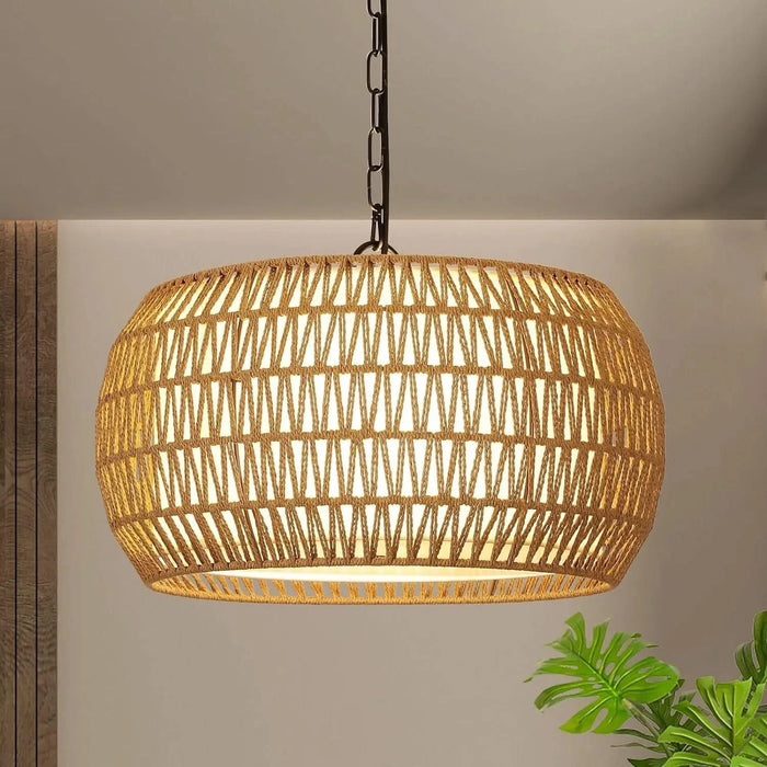 Rattan Farmhouse Chandelier Light Fixtures Default -DTYStore