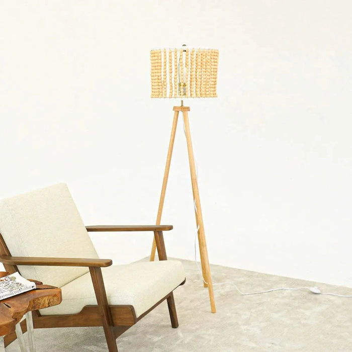 Reading Floor Lamp, Standing Light for Living Room Chair, Bedside & Study Area, Brillo Three Legged Floor Lamp Natural 110V Default -DTYStore