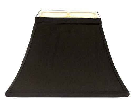 Rectangle Bell Hardback Lampshade with Washer Fitter, Black Natural Fabric Lampshade with White Lining for Table Lamps, 5' Top x 12' Bottom x 9' Height Default -DTYStore