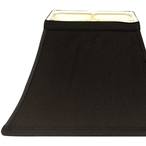 Rectangle Bell Hardback Lampshade with Washer Fitter, Black Natural Fabric Lampshade with White Lining for Table Lamps, 5x8' Top x 10x16' Bottom x 11' Height Default -DTYStore