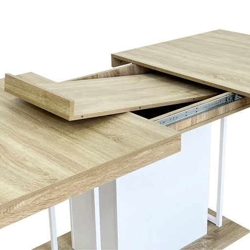 Rectangle extendable dining table for 6-10 people aged effect wood 160-200 cm Default -DTYStore