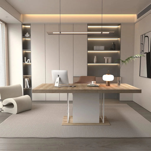 Rectangle extendable dining table for 6-10 people aged effect wood 160-200 cm Default -DTYStore