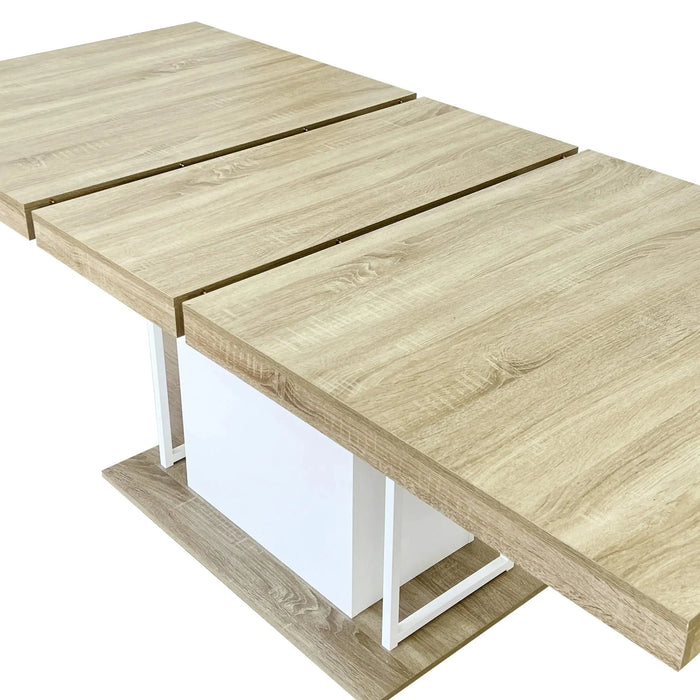 Rectangle extendable dining table for 6-10 people aged effect wood 160-200 cm Default -DTYStore